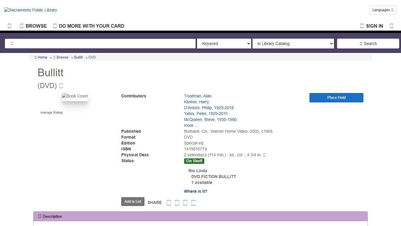 Bullitt Sacramento Public Library